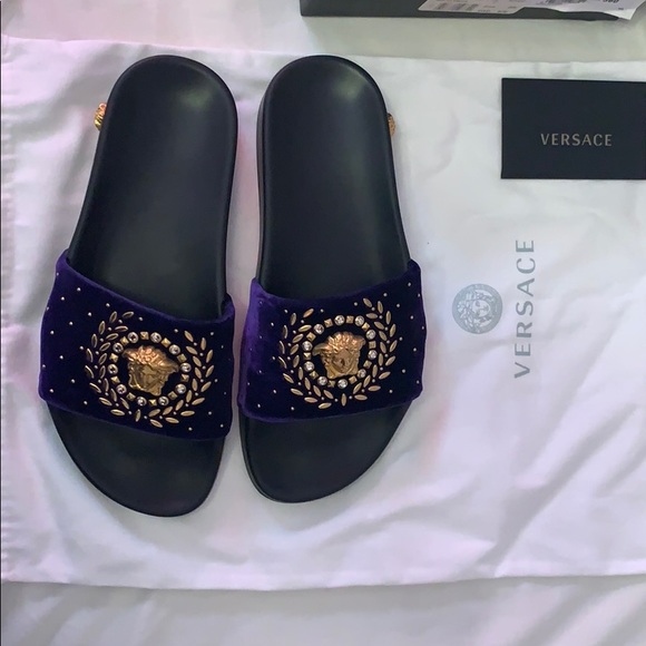 Medusa leaves velvet slides - Picture 3 of 4